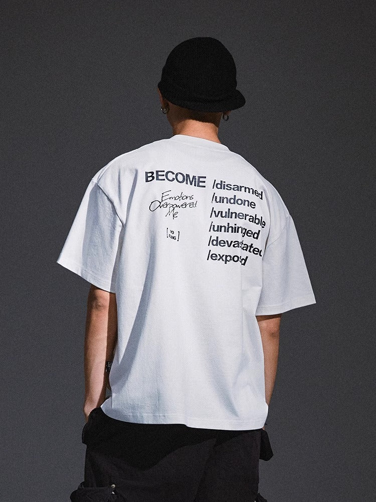 Remedy Portrait Crack Printing Half Sleeve Tee