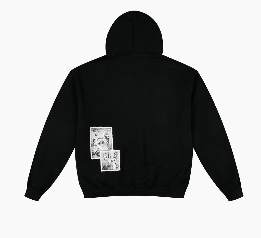 MEDM Angel Patch Casual Hooded Cardigan Sweater