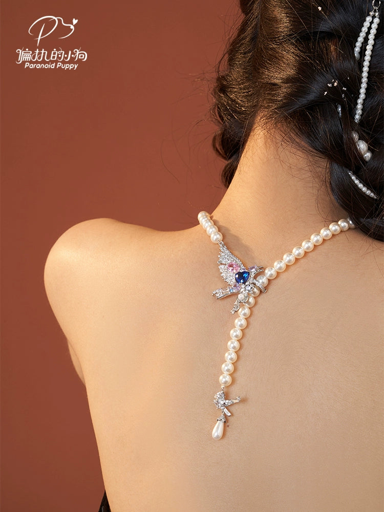 ParanoidP Y Word Pearl Light Luxury High-end Necklace