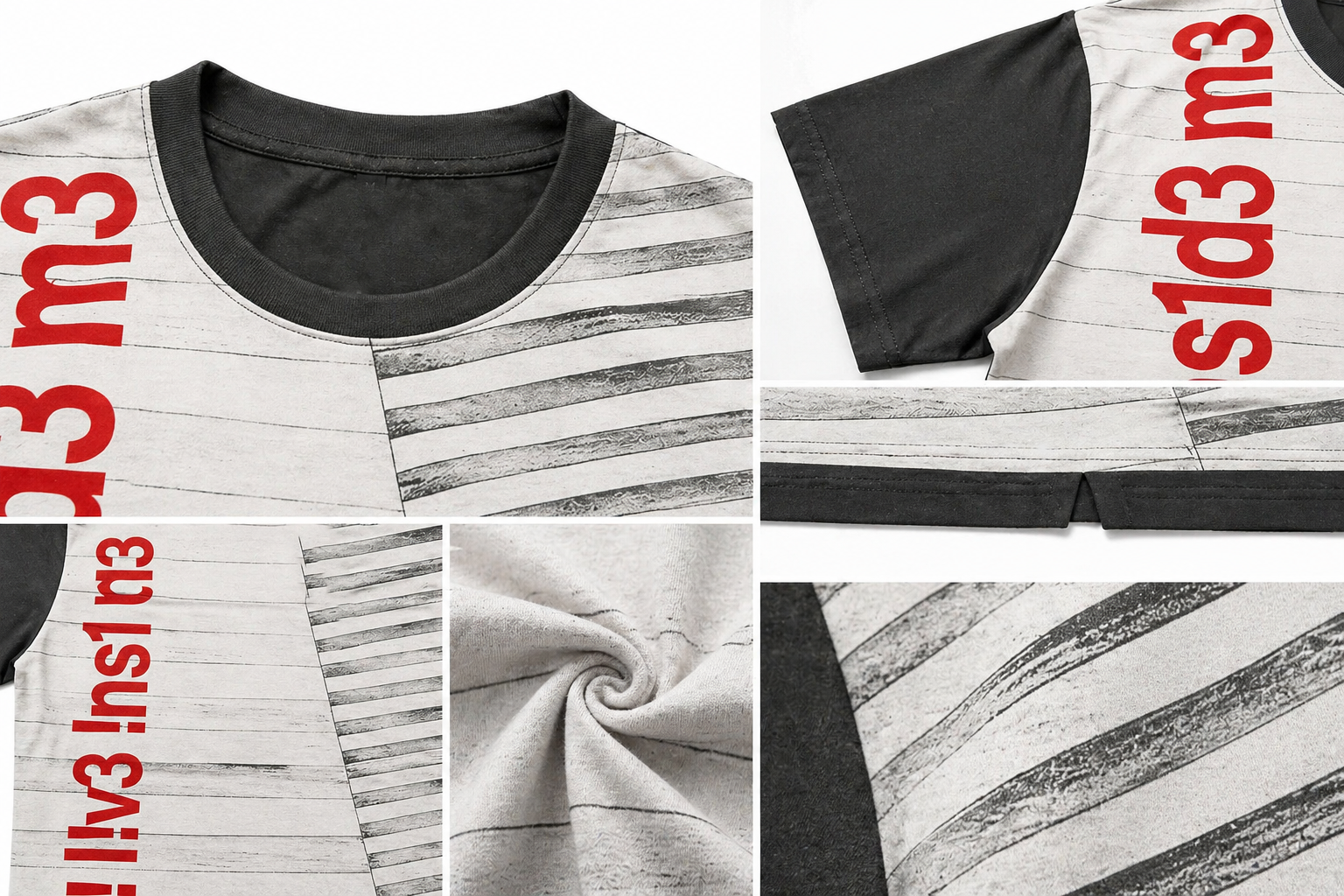 PAIKI Retro Crew Neck Front Shoulder Tee