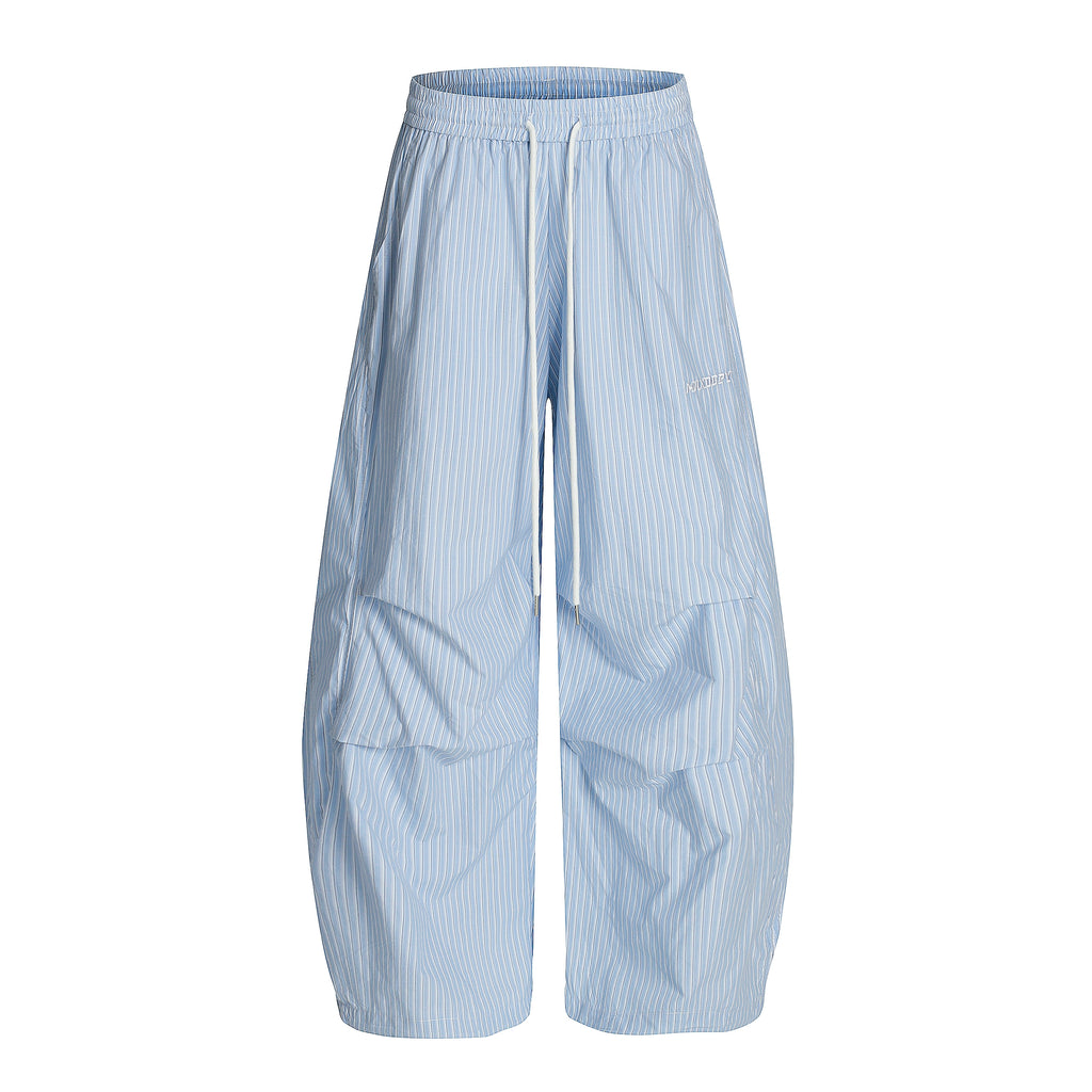 BLACKLISTS Lazy Pleated Striped Tooling Scimitar Pants