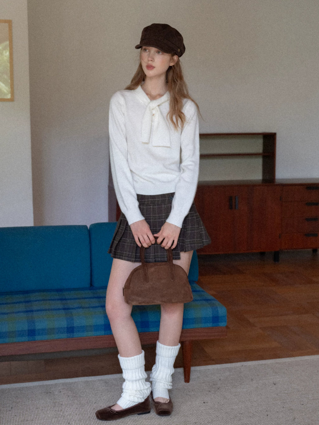 EGGKA Butterfly Neck Pullover Gentle Wind Knitted Sweater