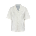 JCAESAR Seagull Collar Leaf Pattern Shirt