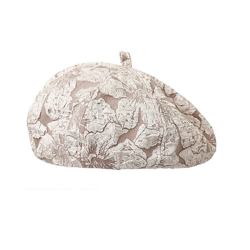 YORSOY Embossed Textured Face Small Casual Beret