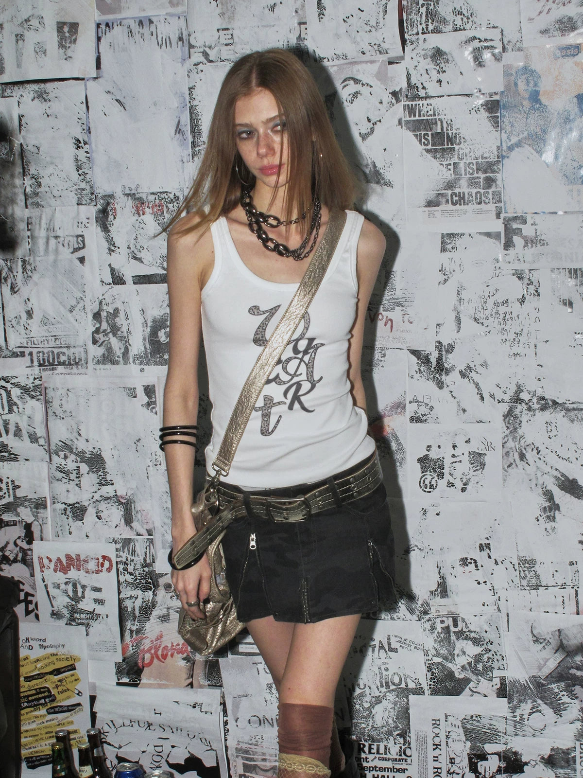 WearAndtear Leopard Print Alphabet Digital Print Elastic Sling