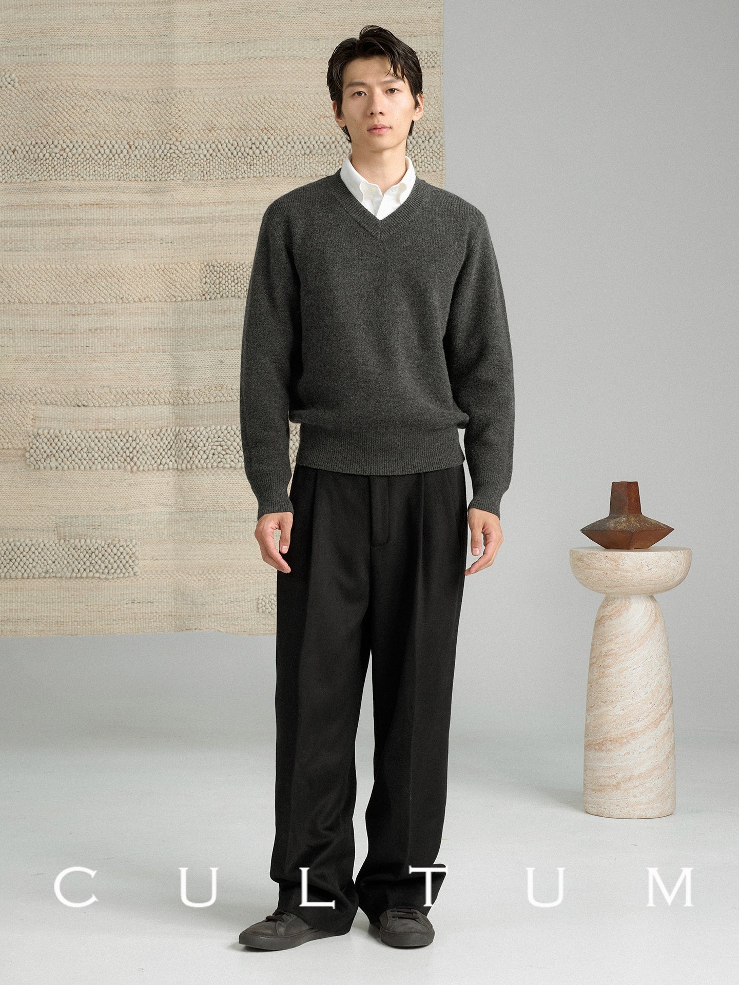 CULTUM Vintage Versatile Warm Knitted V-Neck Sweater