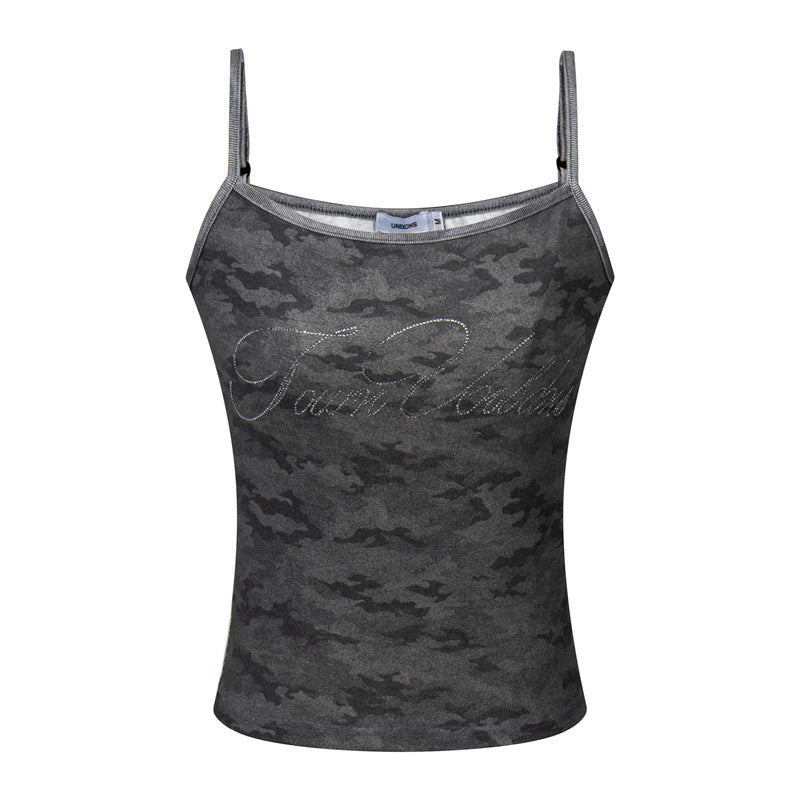 Nariele Street Style Camouflage Small Suspender Vest