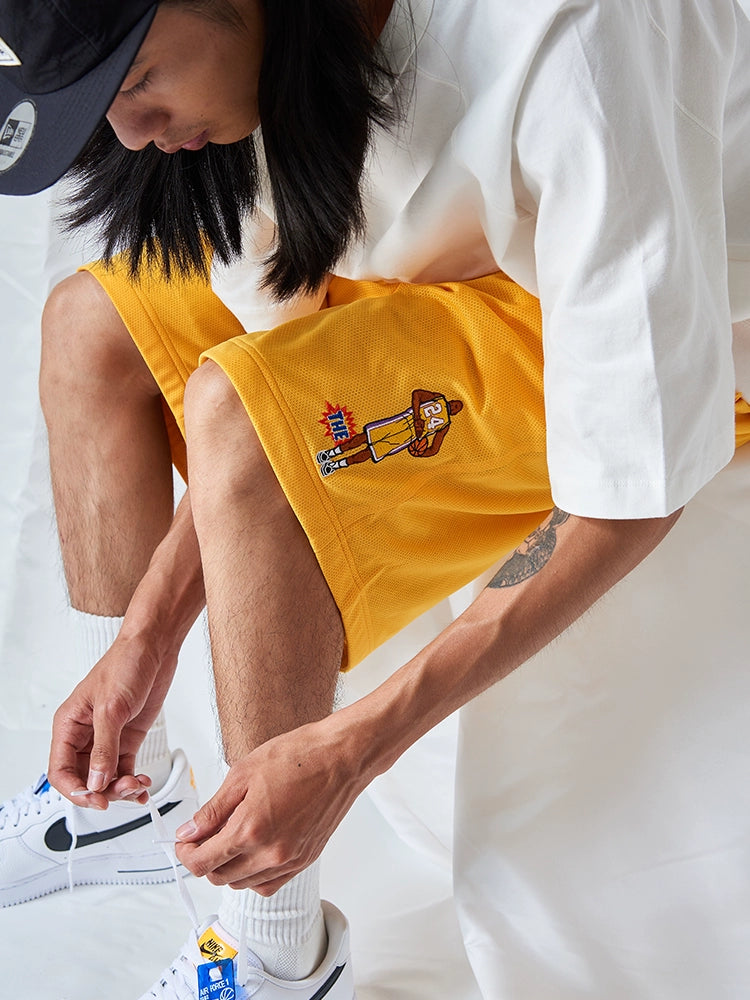Battles Street Embroidery Printed Basketball Shorts