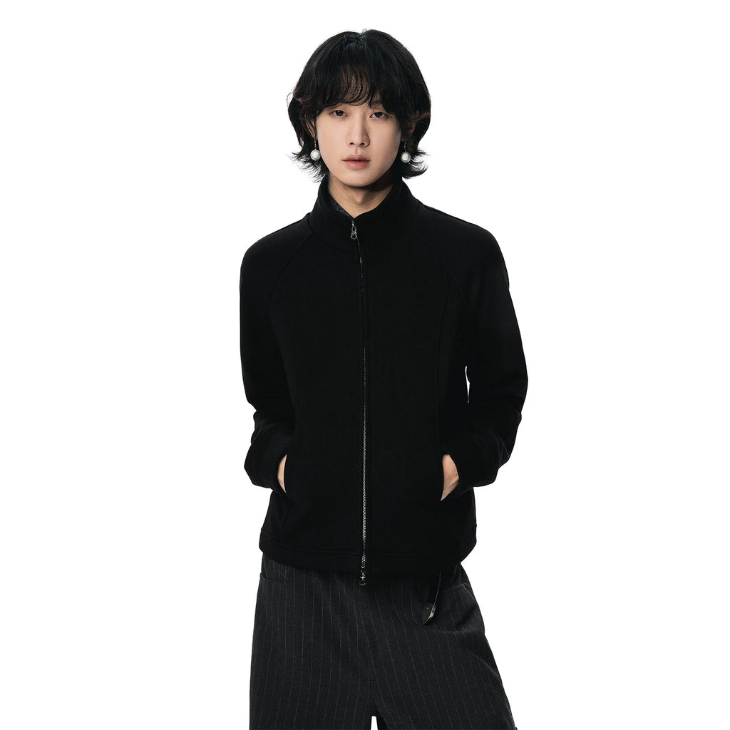 Sameuoo Stand-up Collar Short Sweater Jacket