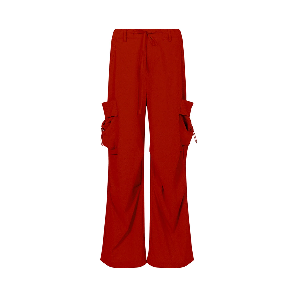 FUNKYFUN Double-sided Large Pocket Tooling Straight Casual Pants