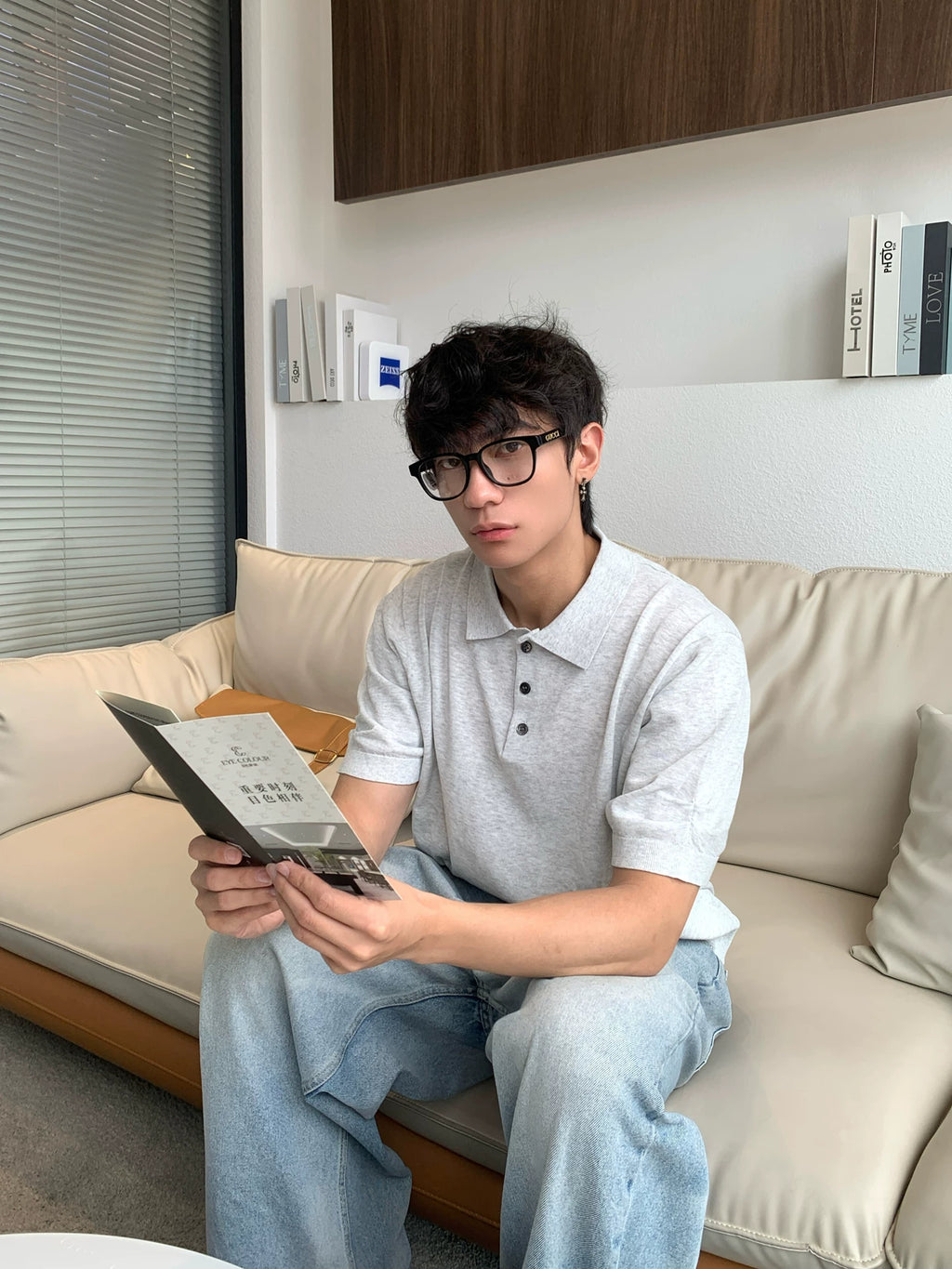Borrowed Project Pleated Knitted Rough Sleeve Micro Loose Tee