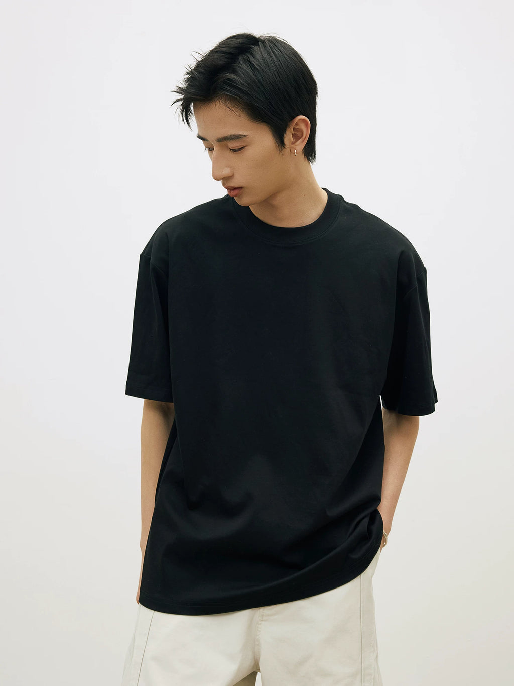 LR Drape Anti-wrinkle Solid Color Backing Tee
