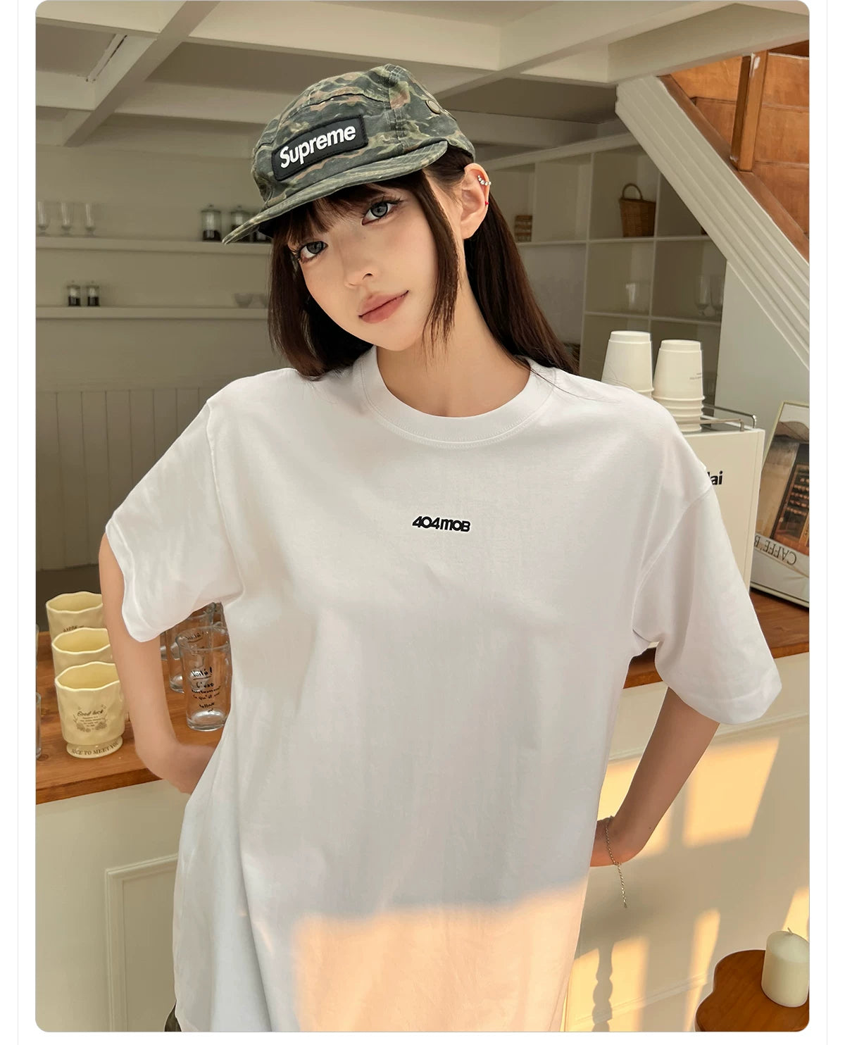 404MOB Letter Print Casual Versatile Tee