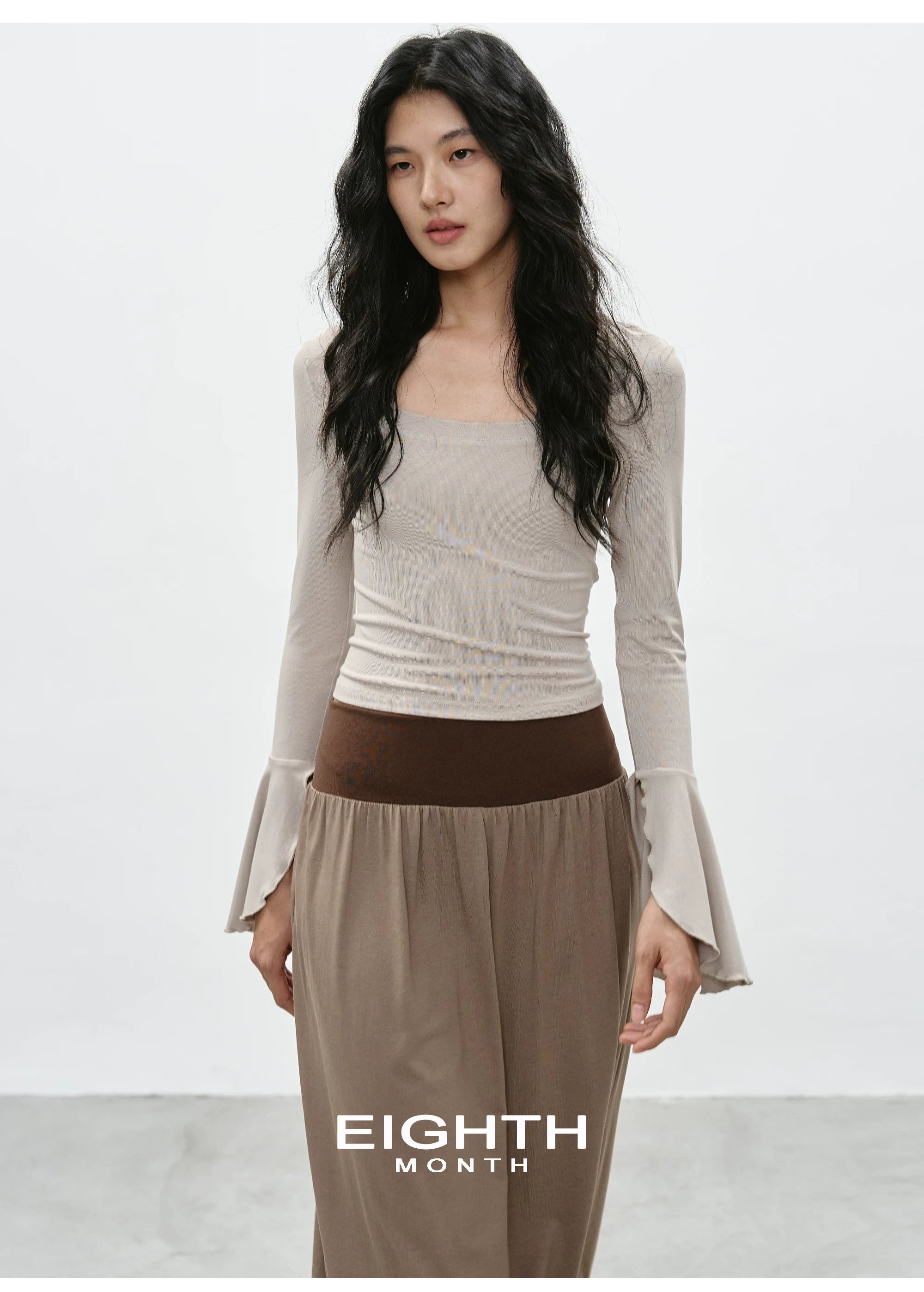 EIGHTHMONTH Skin-friendly and Breathable Square Collar Short Long Sleeves