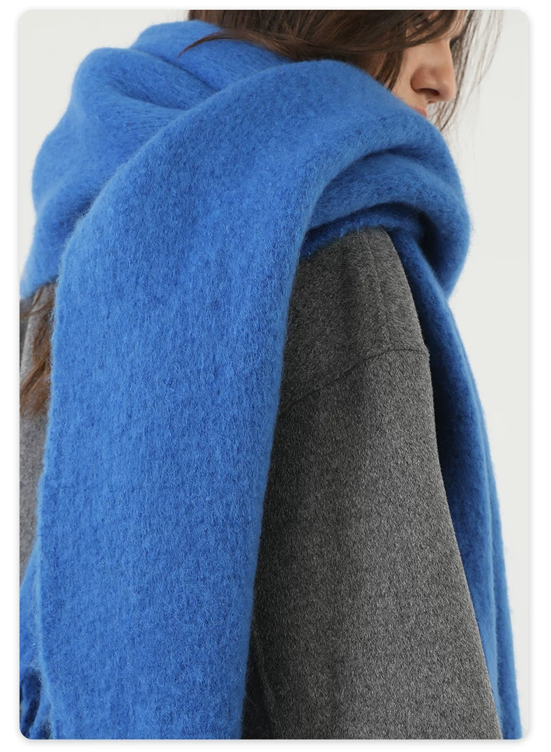 ZHENWEI Mohair Fringed Thick Big Scarf Shawl
