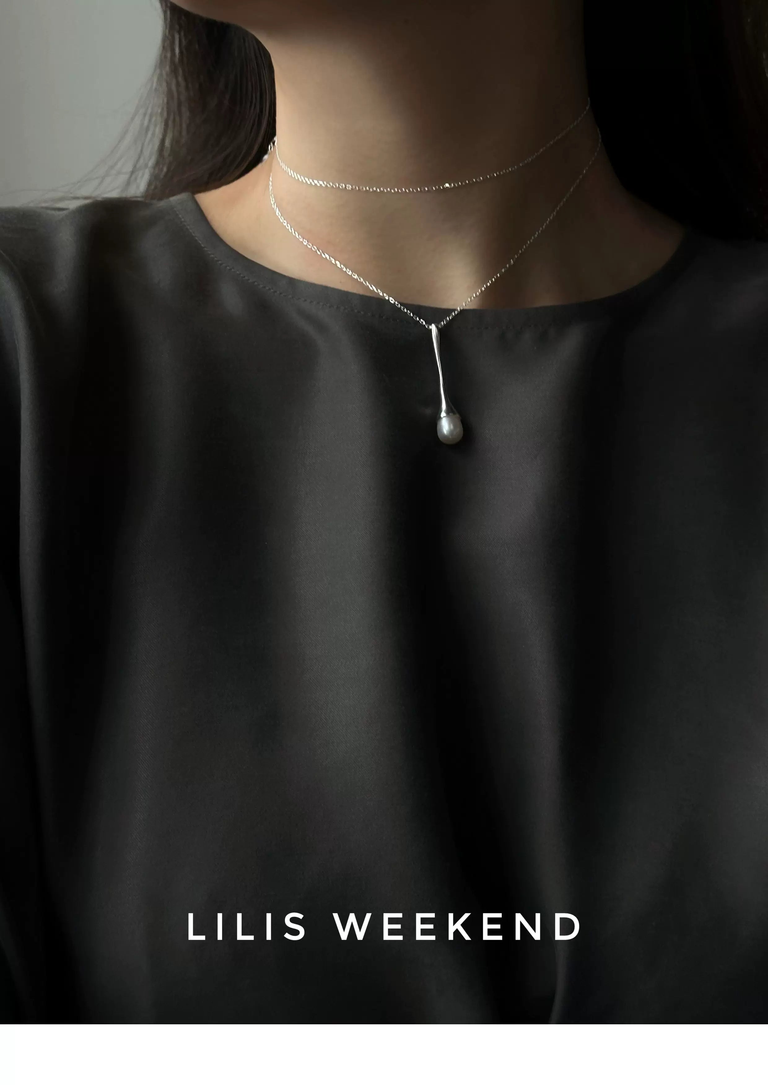 Lilis Weekend Minimalist Freshwater Pearl Long Necklace