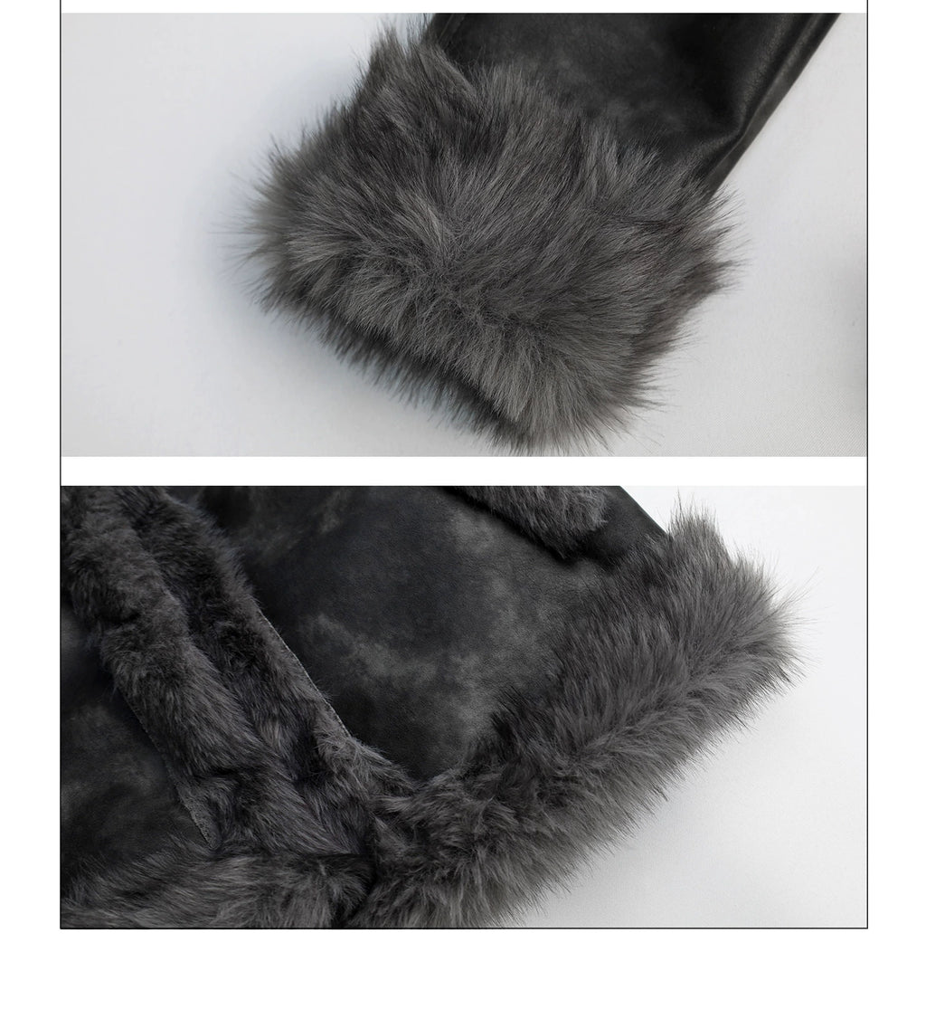 Girlyhalo Vintage Smudged Fur All-in-one Jacket