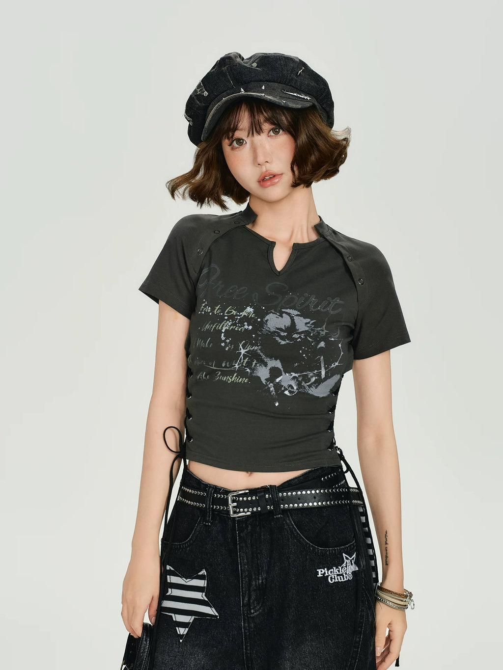 Girlyhalo Casual Slim Short Tee