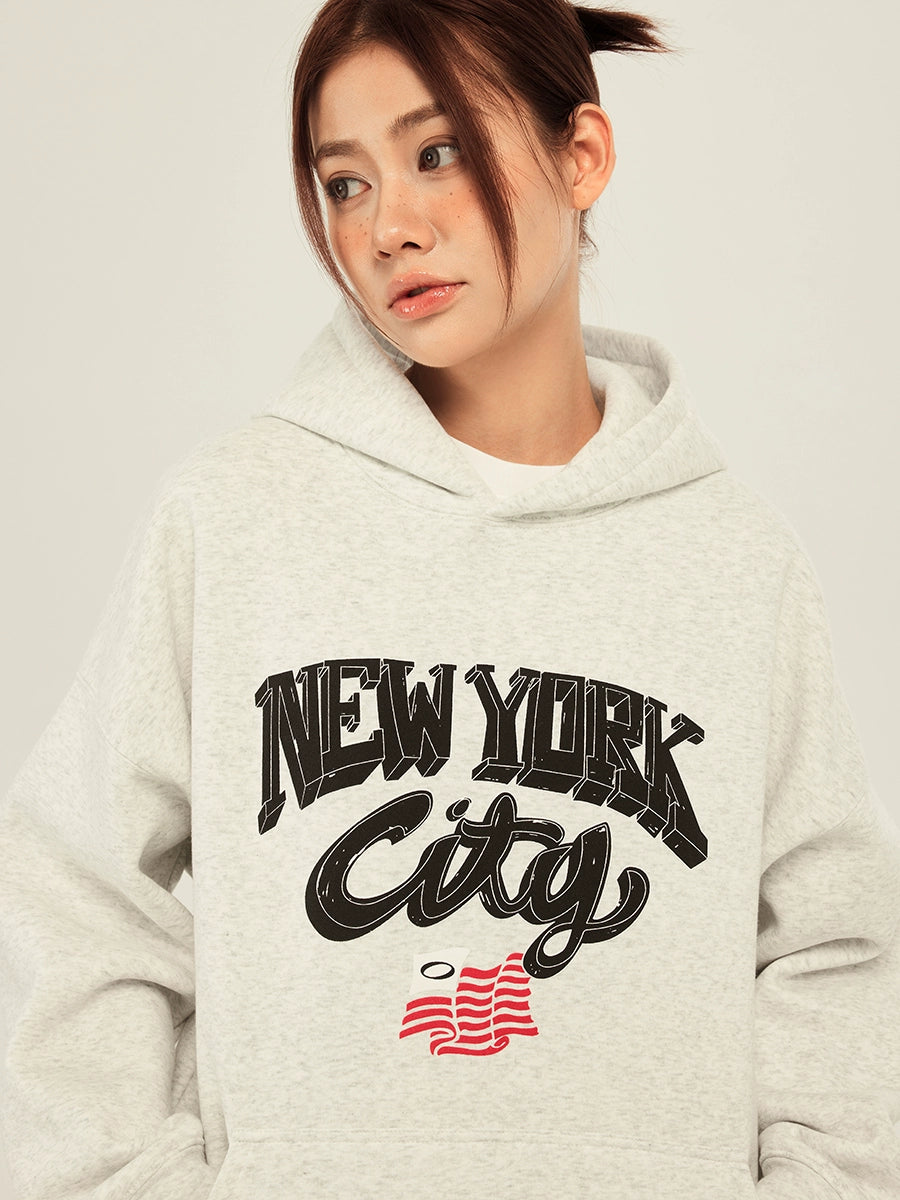 SOSE Vintage Hooded Suede Print Sweater