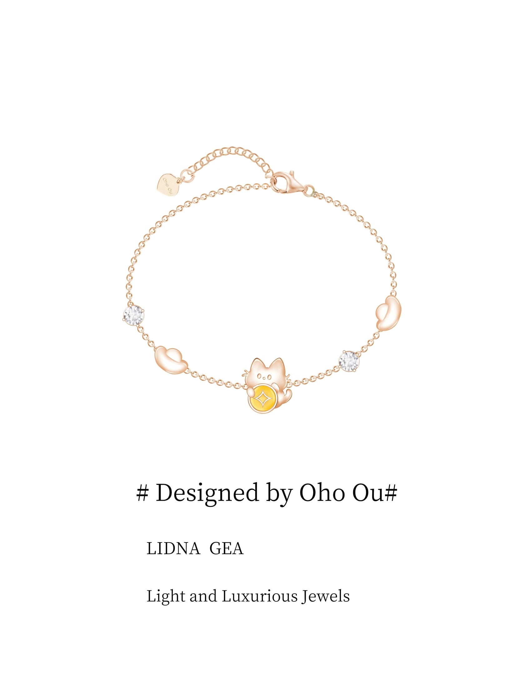 Oho Ou Gold Cat Light Luxury Bracelet