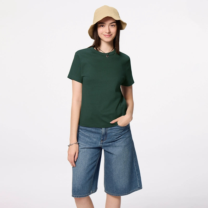 GU Round Neck Loose Casual Tee