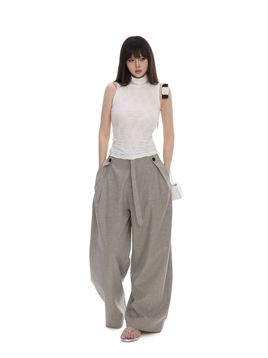 WITHMIN Pleated Straight-leg Slacks