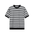 MANUSCRIPT Front Shoulder Striped Slim Tee