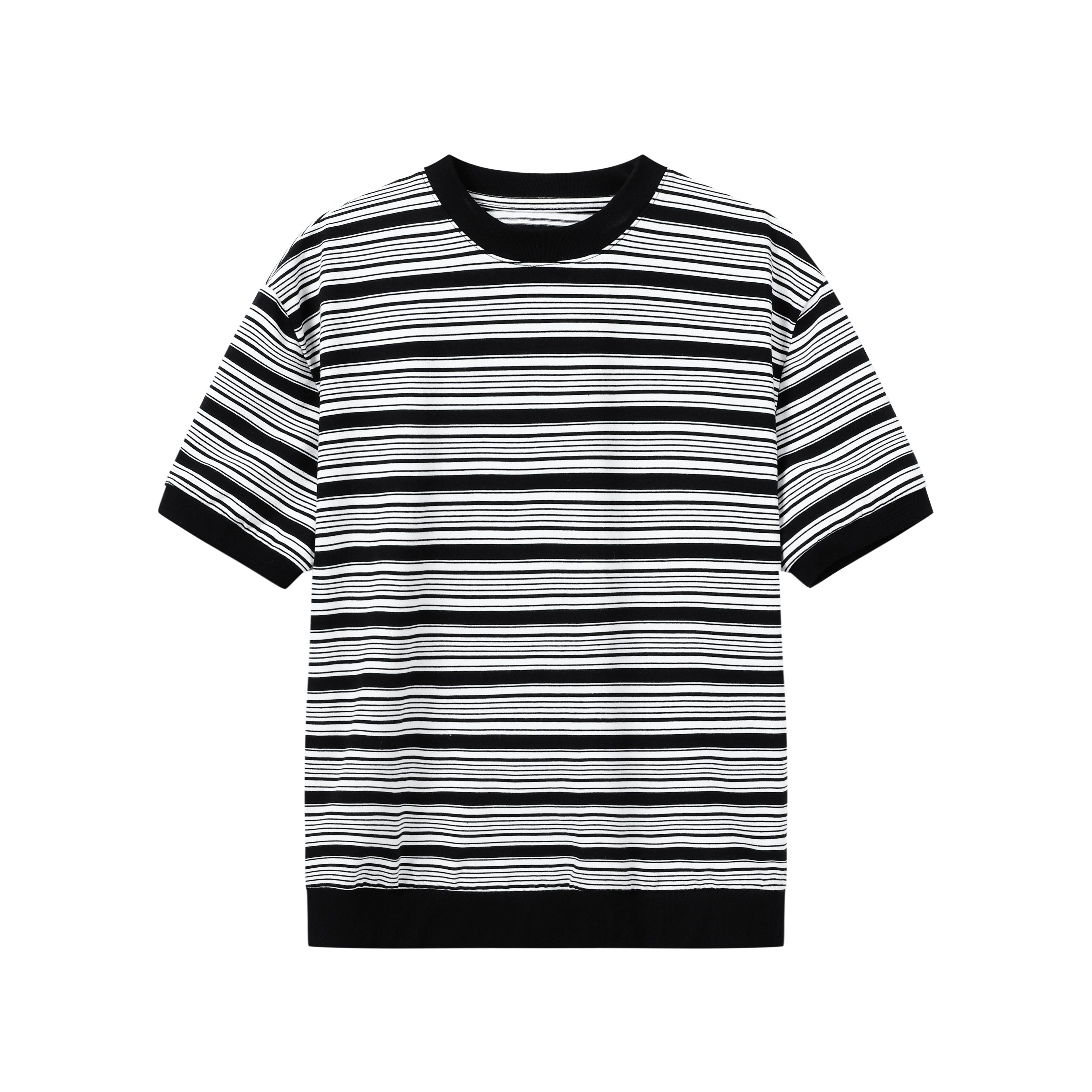 MANUSCRIPT Front Shoulder Striped Slim Tee