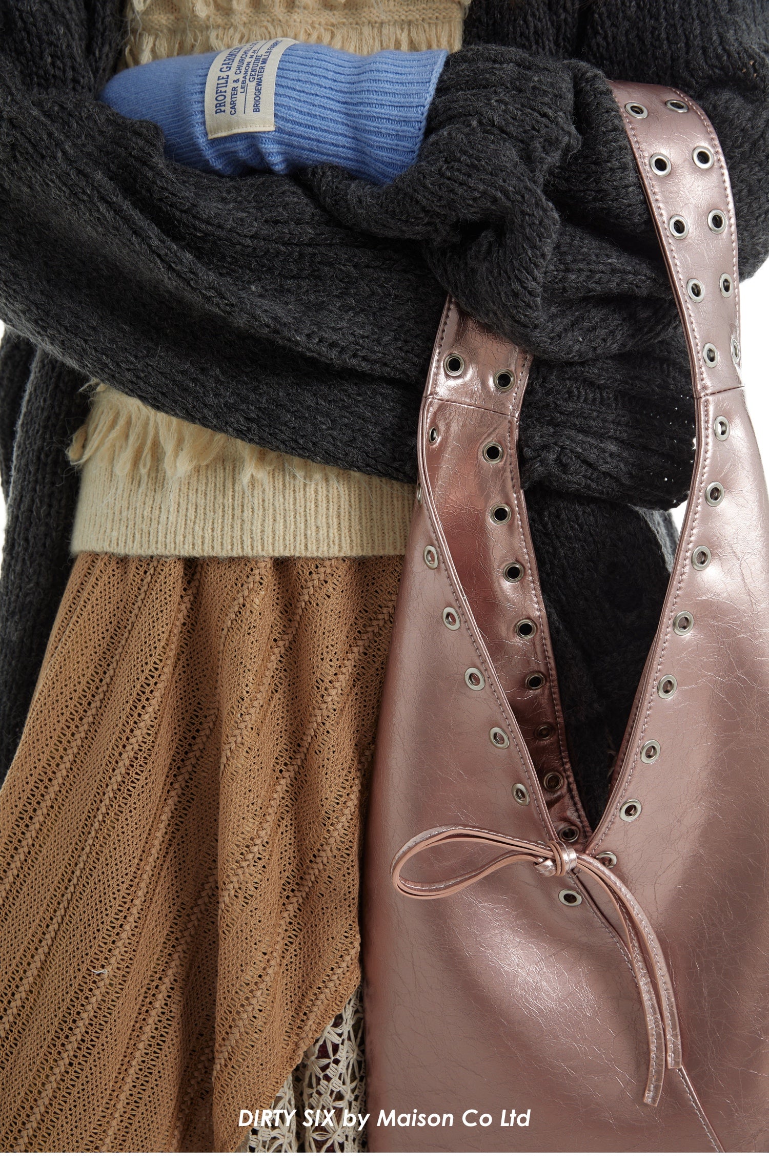 DirtySix Cow Split Leather trotro triangle vaporwave punk bag