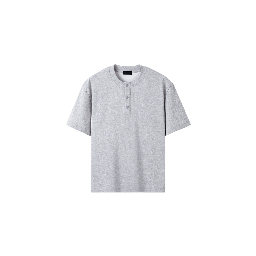 PLUS NO LOGO Henry Collar Casual Versatile Tee