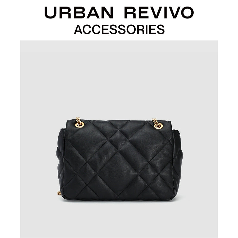 URBAN REVIVO Fashion Quilted Shoulder Messenger Bag