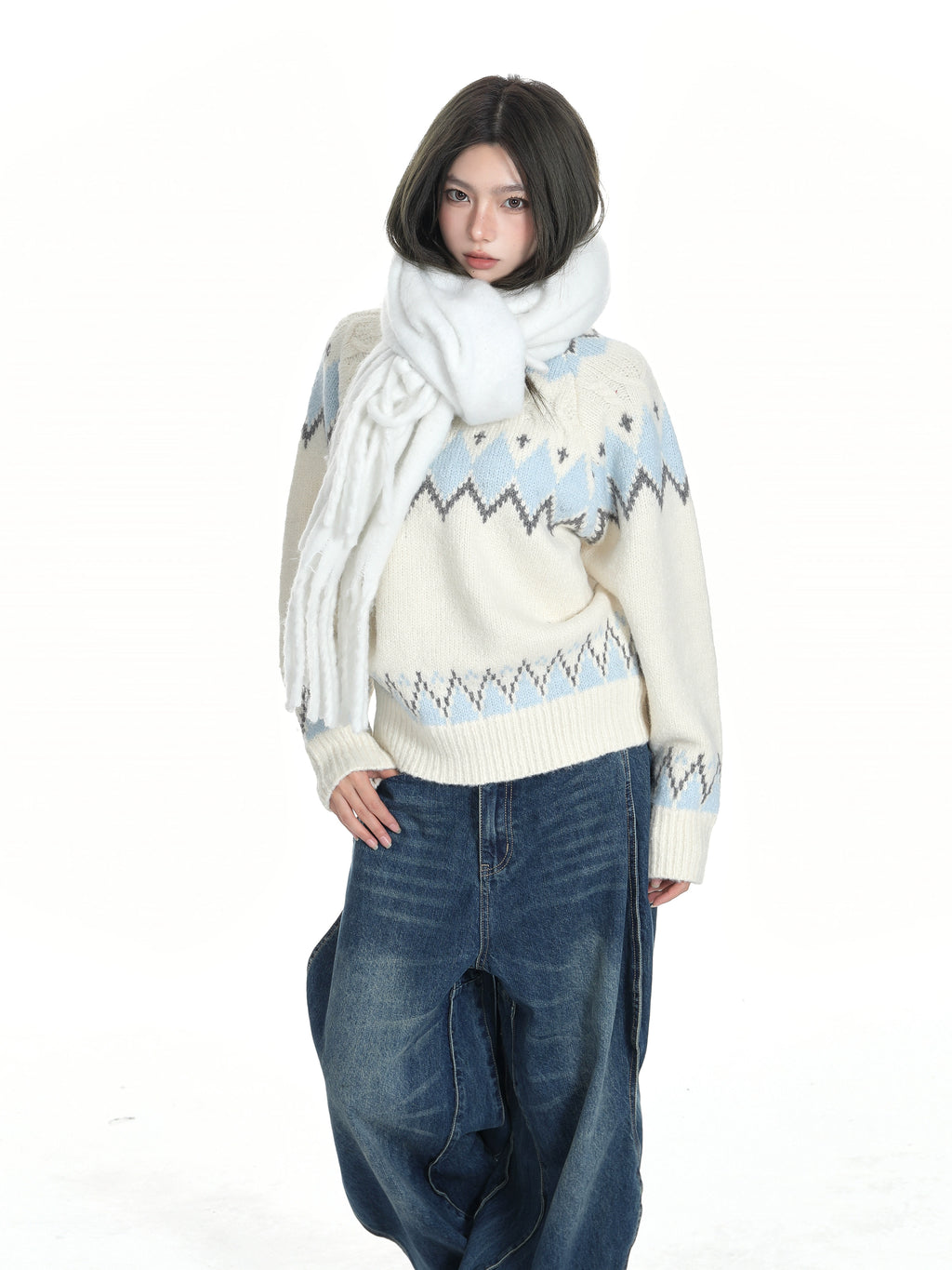 KDASE Retro Lazy Soft Waxy Oversized Knitted Sweater