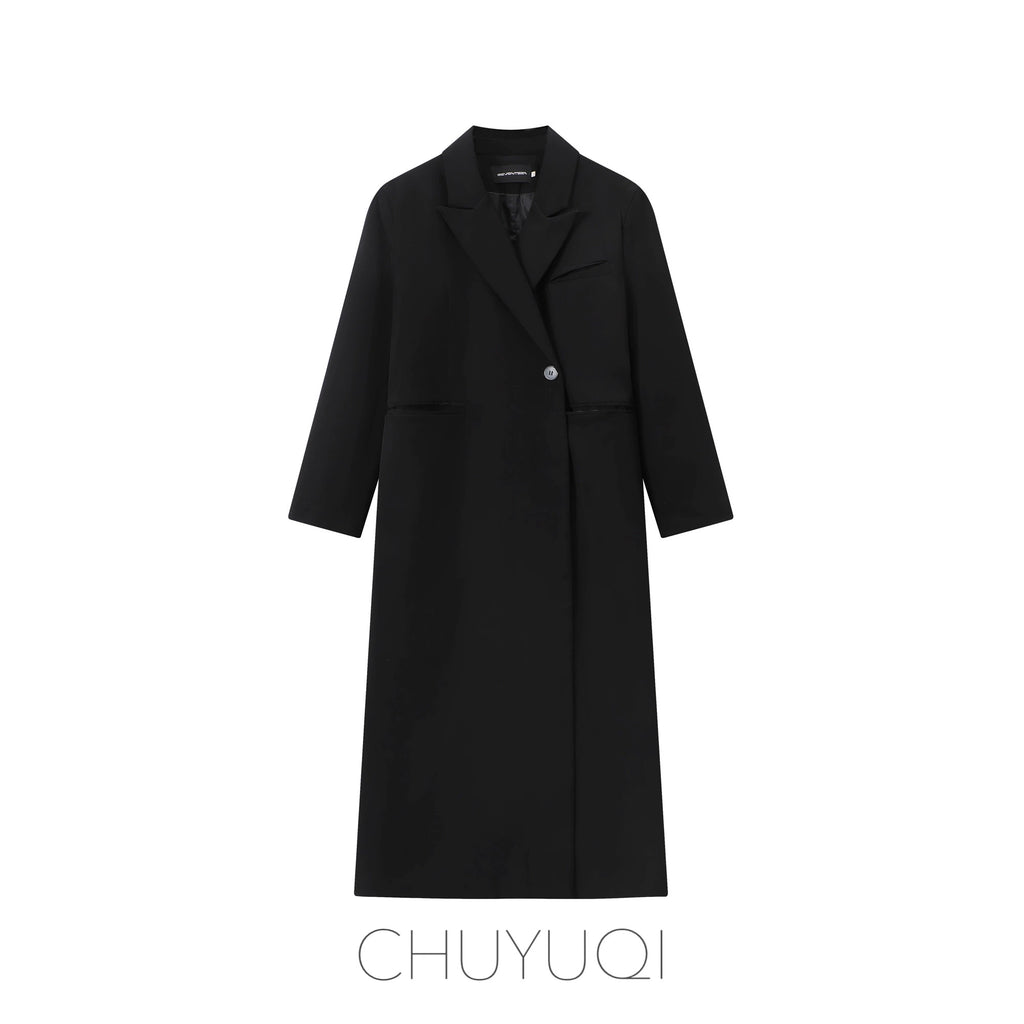 CHUYUQI High-end Aura Long Loose Blazer