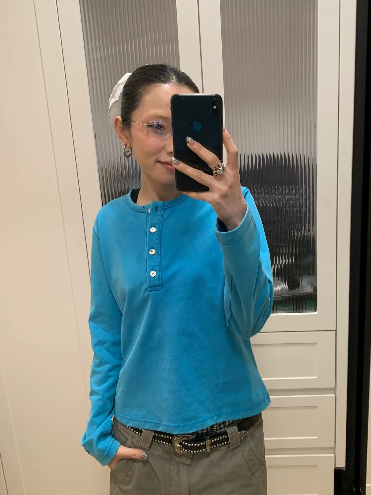 MMBBT Button Embroidery Simple Long Sleeve