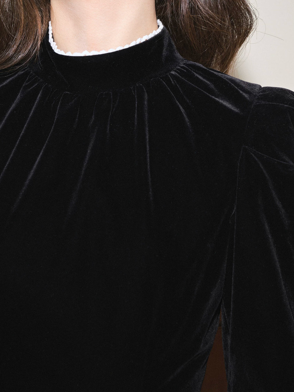 Avenement Velvet Lace Waist Slim Dress