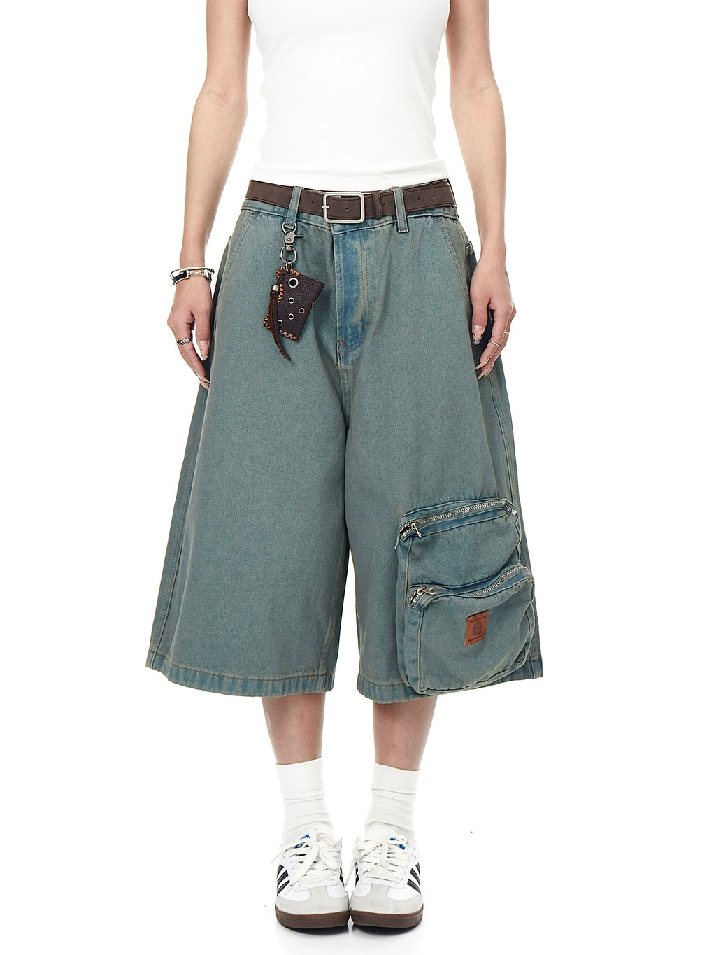 BLACKLISTS Old Denim Seven-point Tooling Shorts