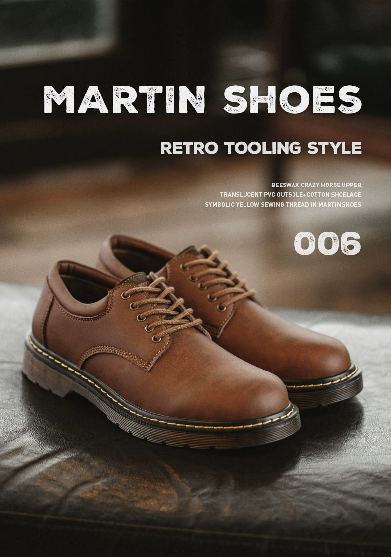 Maden Casual Versatile Big Head Leather Shoes