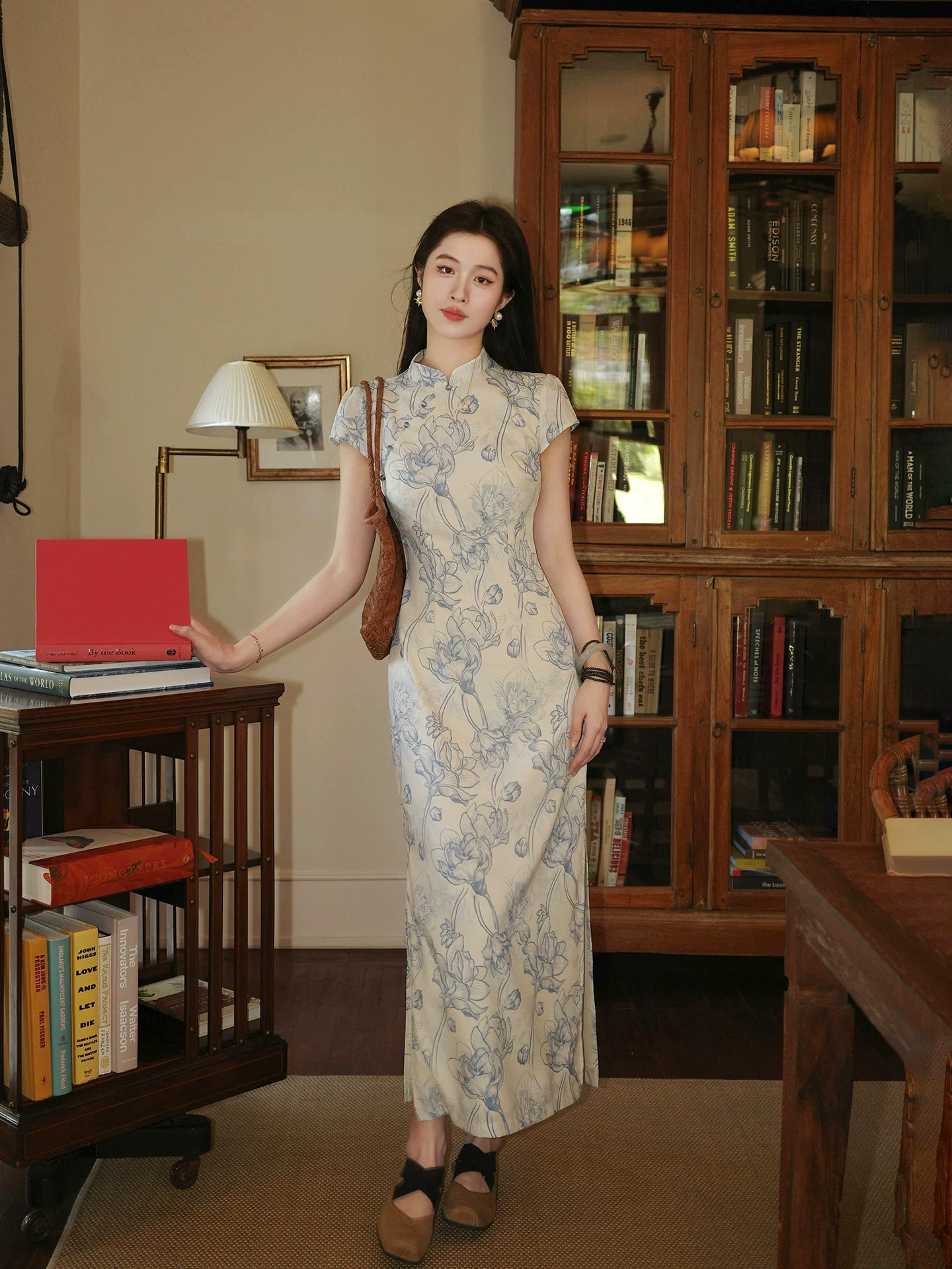 ZIHE Floral Waist Low Slit Dress