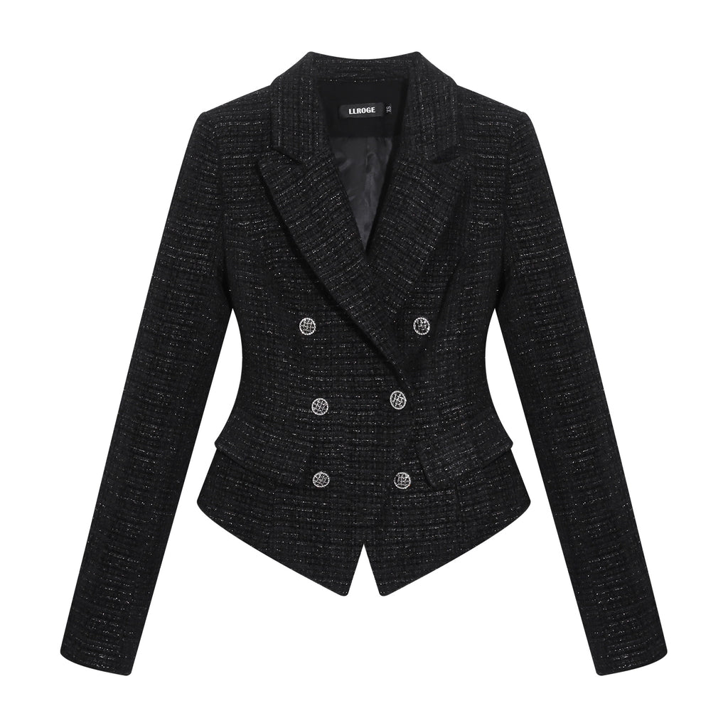 LLROGE Xiaoxiangfeng Tweed Blazer Skirt Two-piece Suit