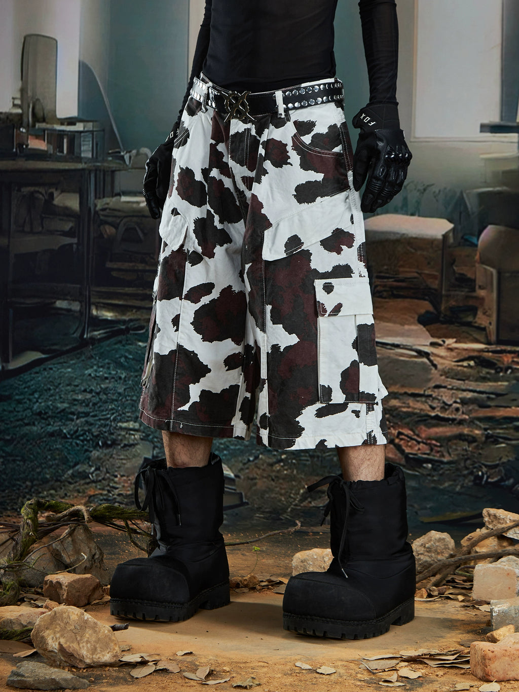 NOMANIAI Big Pocket Loose Cow Seven-Point Overalls