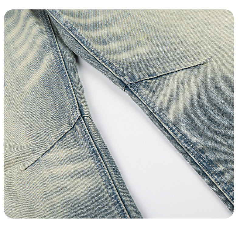 11KN Retro Loose Old Polished White Jeans