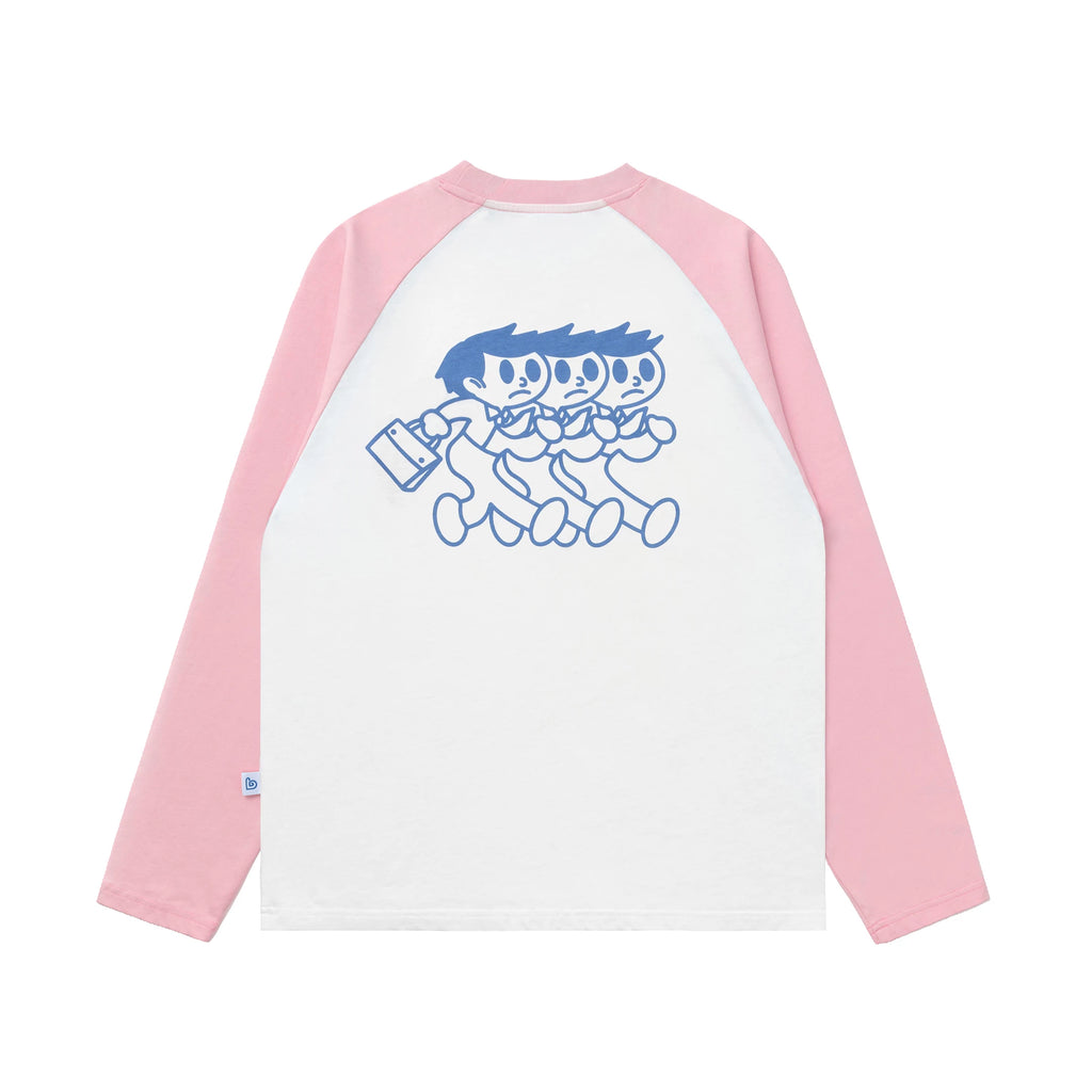 BENT IDEA Color Matching Shoulder Casual Long Sleeve