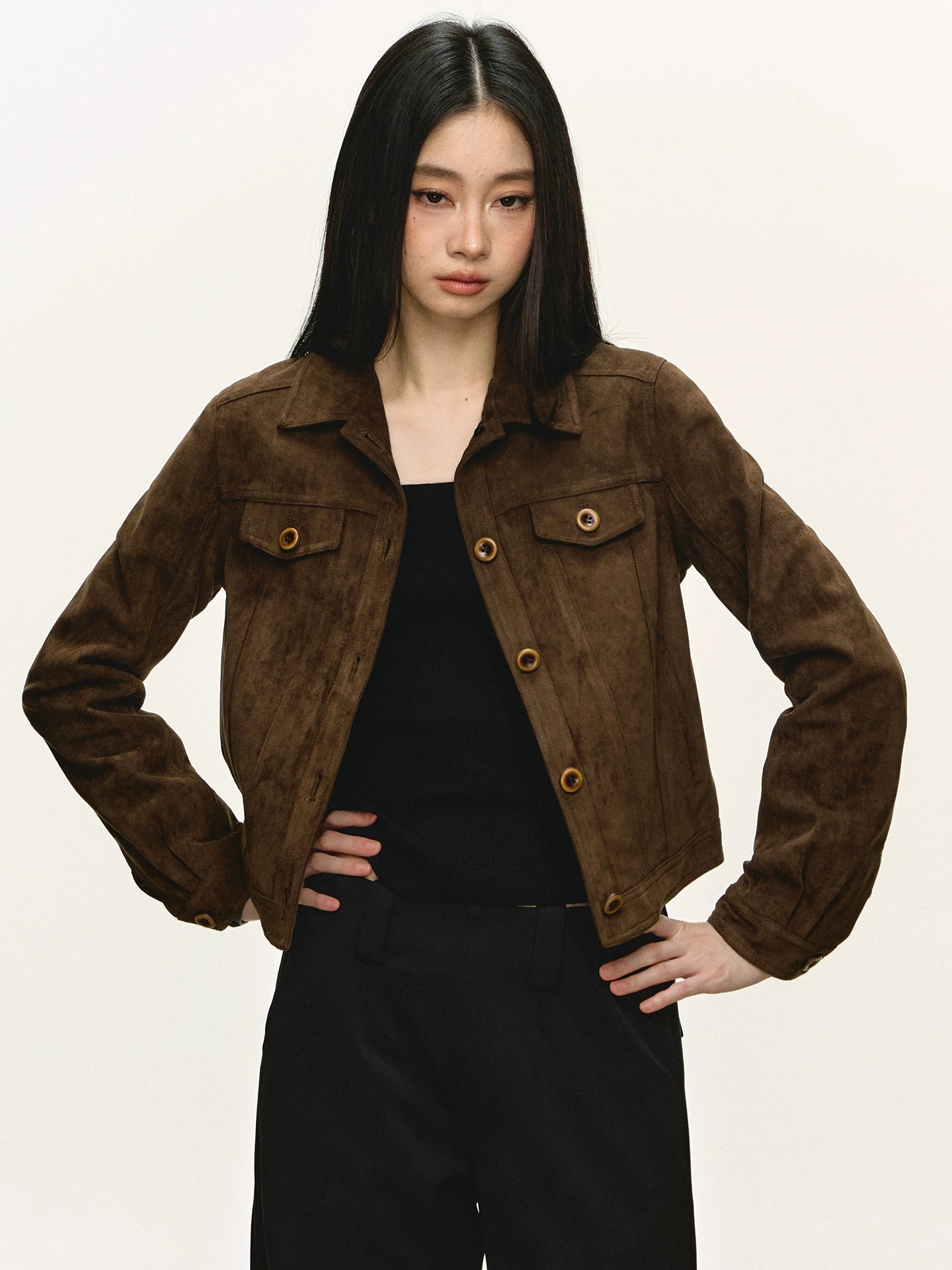 Anna Aneae Niche Button-up Collar Short Jacket