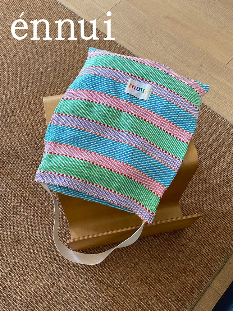 ENNUI Hand-woven Contrasting Splicing Shoulder Bag