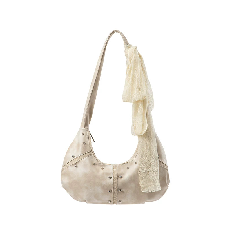 Acynmixx Lace Soft Leather Slack Messenger Bag