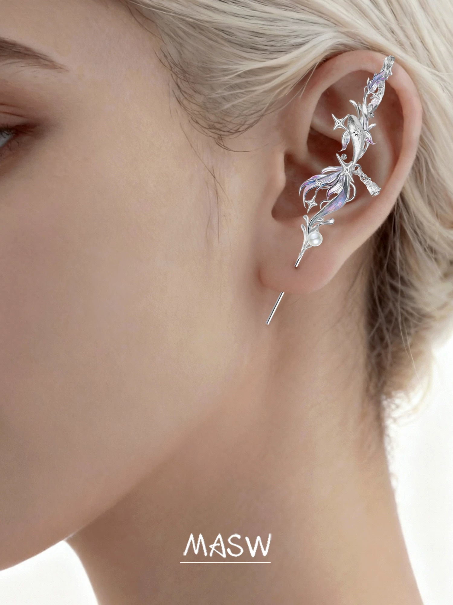 MASW Gradual Change Advanced Sense Star Fish Stud Earrings