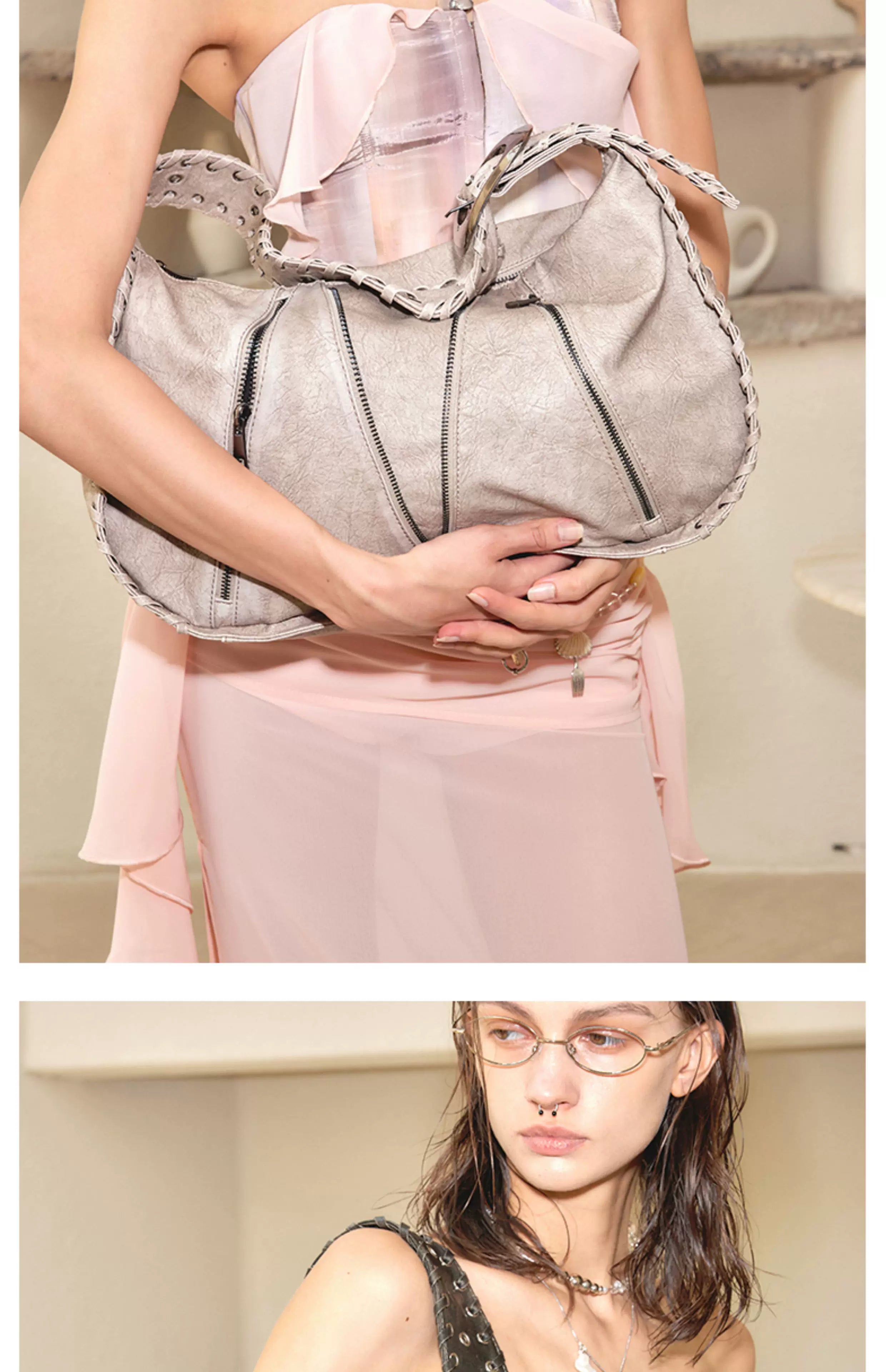 2th Desire Premium Vintage Woven Shoulder Bag Underarm Bag