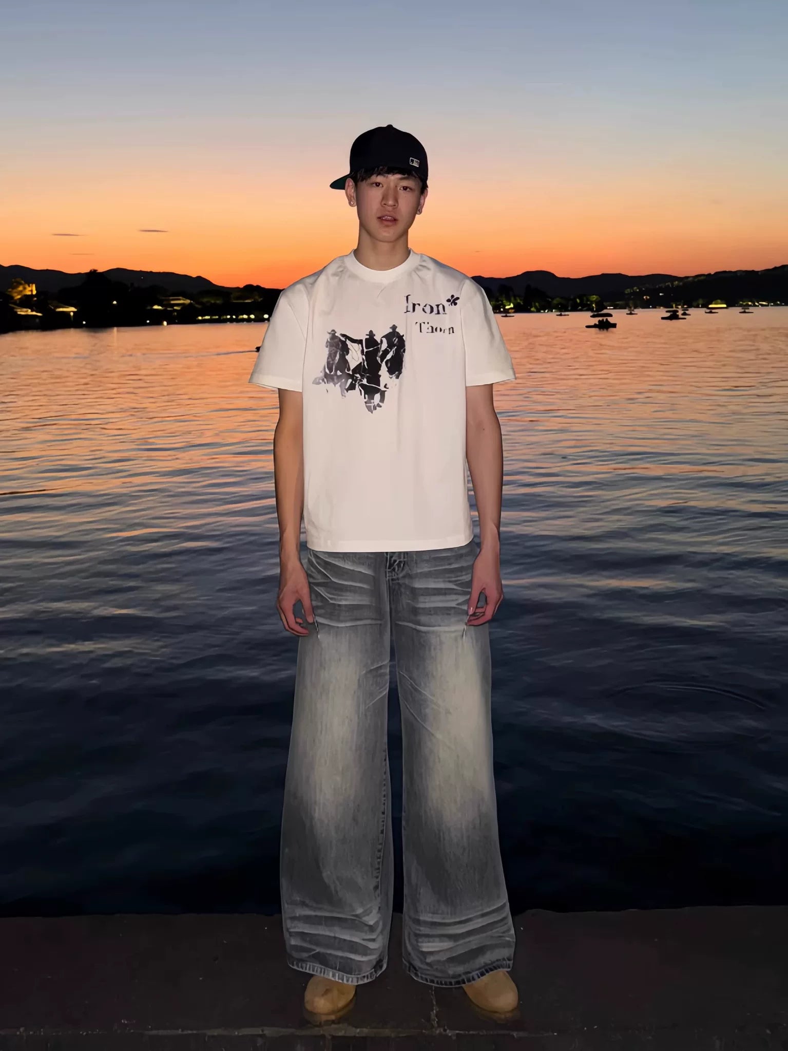 Ironthorn Wild West Denim Print Loose Tee