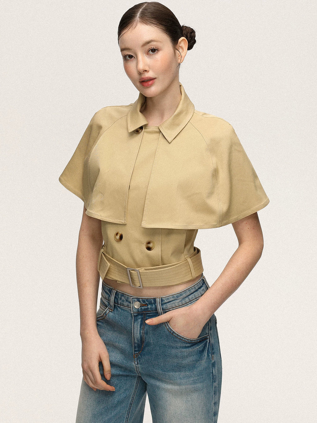 Anna Aneae Removable Cape Slim Slim Tee