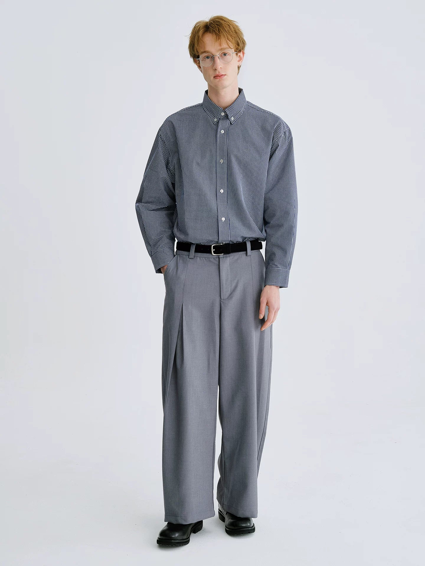 LIVINGTOWN Vintage Pleated Casual Wide-leg Pants